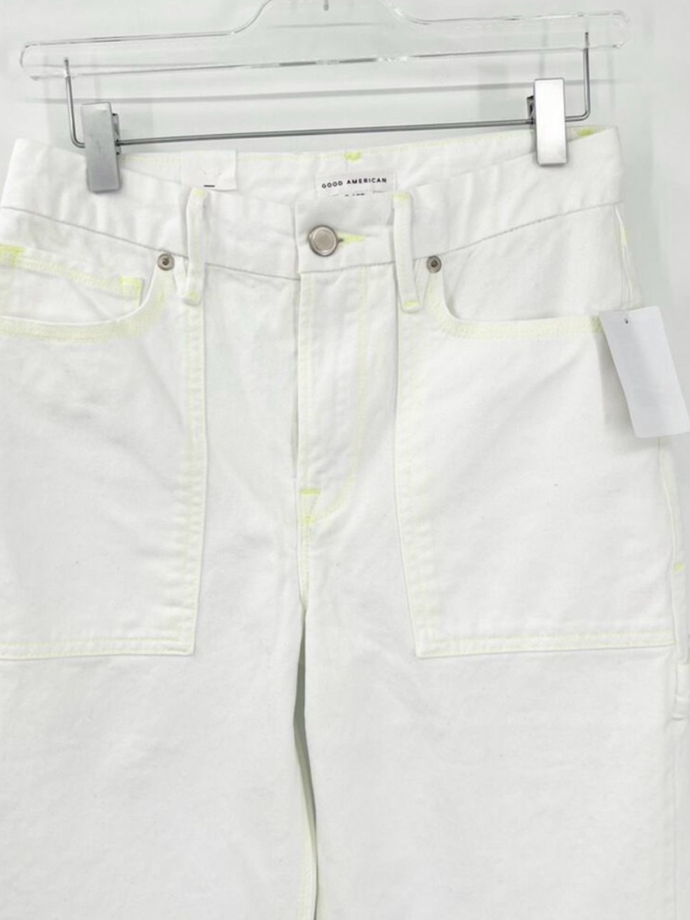 NEW Good American Good 90’s white Utility jeans Pants 0/25 - Picture 4 of 6